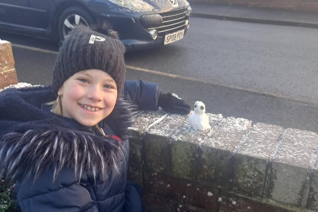 A mini snowman in Crossgates!