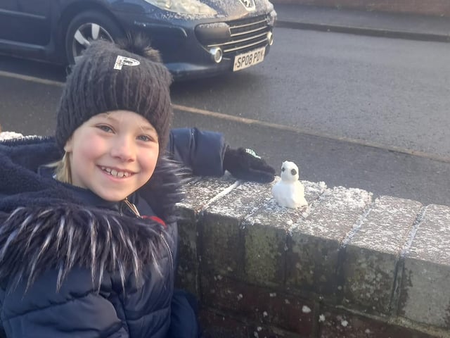 A mini snowman in Crossgates!