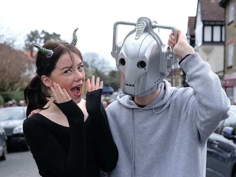 A cyberman arrives in the village.