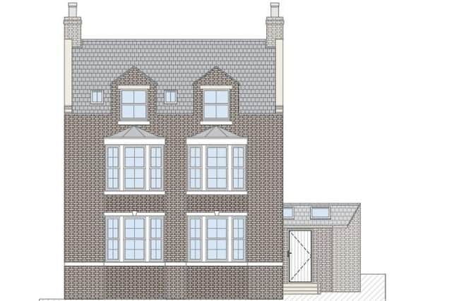 Proposed elevation of flats at 9 Victoria Square, Whitby.