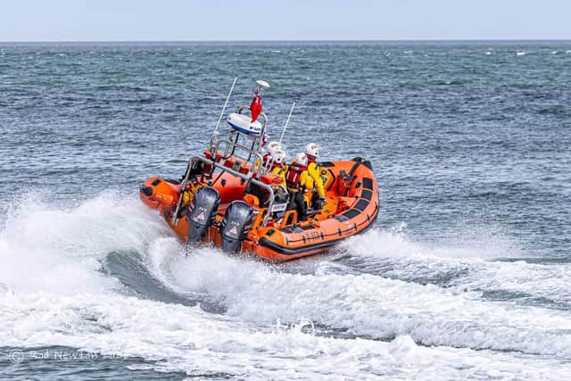 Flamborough RNLI responded to reports of a kayaker in difficulty after their kayak began taking on water and sinking. Credit: Rod Newton/Flamborough RNLI.