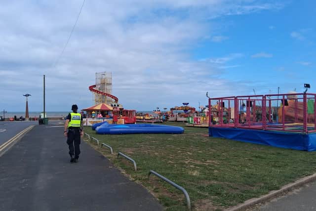 Police officers are conducting high visibility patrols in coastal resorts. Image: Humberside Police