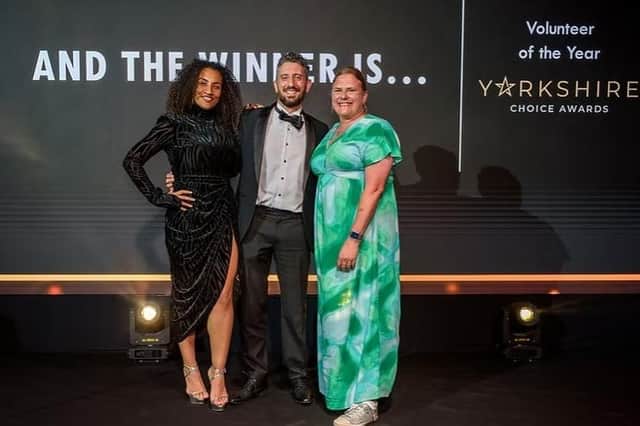 Sam Waddington collects his award. Image courtesy of Robling Photography