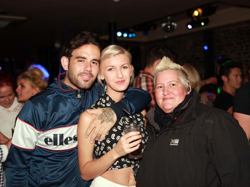 Ste, Jess & Del in Blue Lounge.