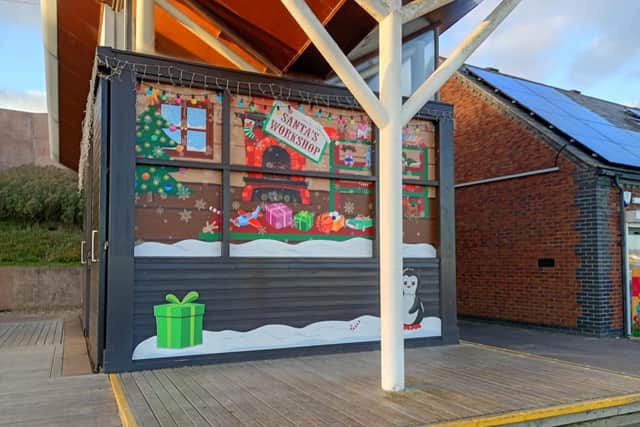 Shelagh E Wallace sent in this photo of Santa's beach hut.