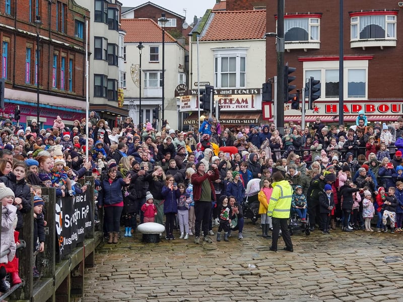 A huge crowd came out to watch the arrival.