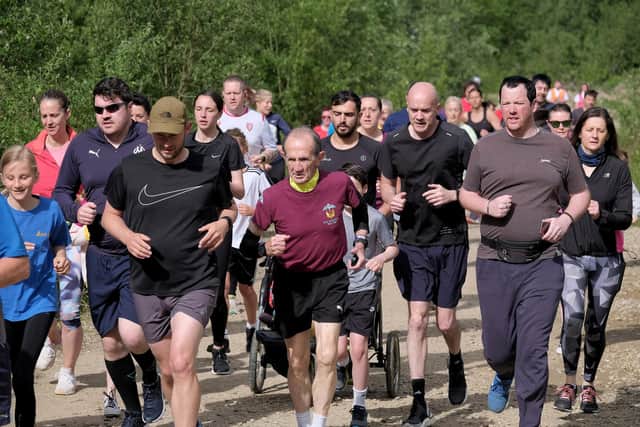 Mick Thompson in action at North Yorkshire Water Park run , pic Richard Ponter