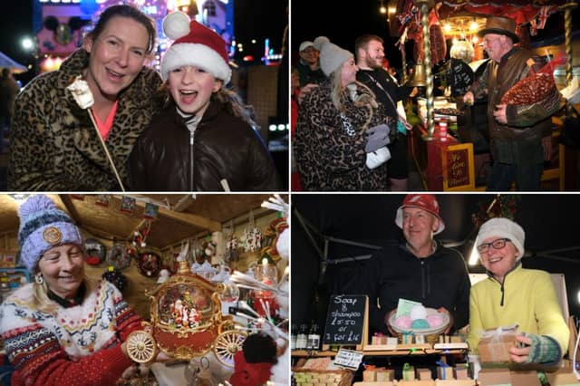 A busy weekend at the Christmas festival in Whitby town centre.