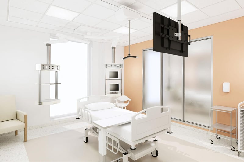 Large windows between rooms will aid patient care while offering patients privacy and dignity