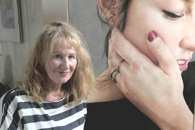 Ann Moses of Whitby with her artwork.