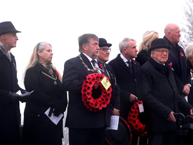 Mayor Eric Broadbent ready to lay his wreath