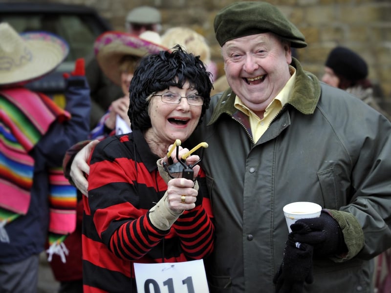 A couple of menaces?! Sue Rowe as Dennis the Menace, with long time walk starter, comedian and producer Tony Peers.