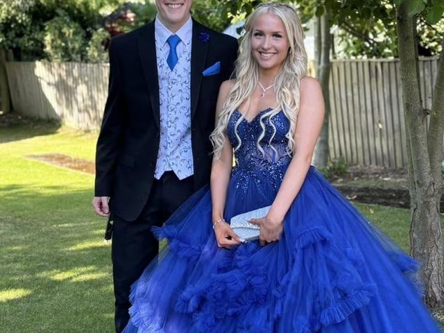 Henry Bolton and Daisy-Mae Ford in matching blue.