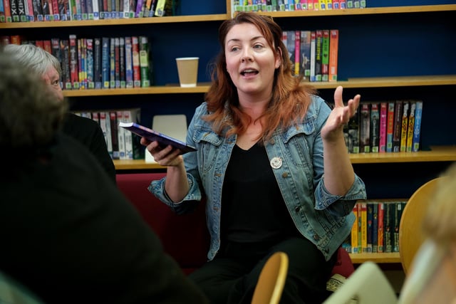 First Story Writer Chrissie Lewis chats to the audience.