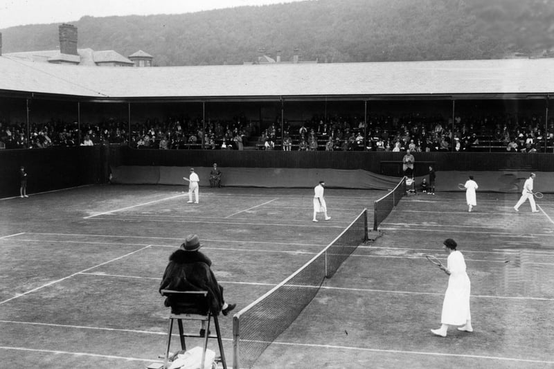 1922: Players on the South Cliff tennis courts in Scarborough.