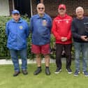 From left, Dave Moment, Alan Lee, Barrie Watson and Borough Over-60 Open Doubles winners Peter van de Gevel and Harry Old.
