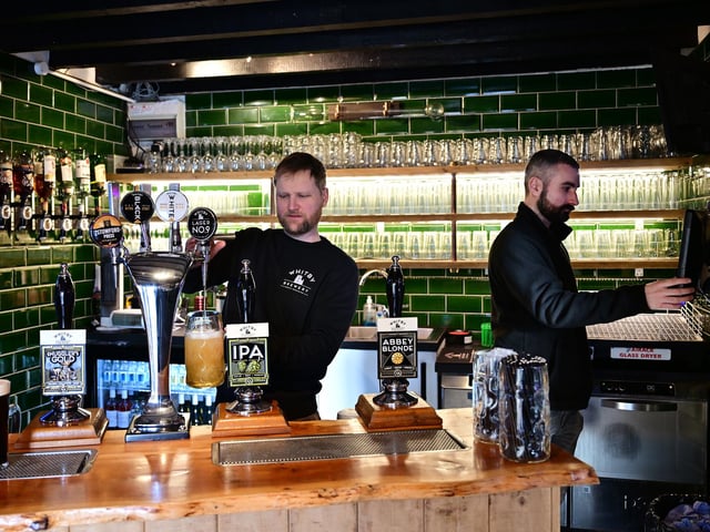 Richard Wells in the bar with Jonny Halkyard.