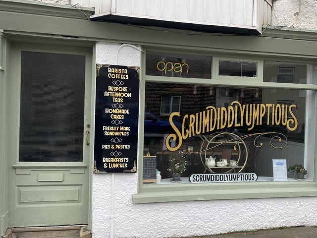 Scrumdiddlyumptious is located on High Street, Flamborough. One Tripadvisor review said "WOW! Coffee fresh and delicious; cakes amazing, homemade and loads of choice; breakfast fab. Extremely reasonably priced. Staff super friendly and helpful. Wish we lived closer!"