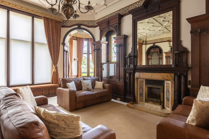 A feature fireplace in this stunning reception room.