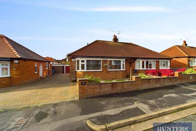 This two bedroom and one bathroom semi-detached bungalow is for sale with Hunters with a guide price of £190,000.