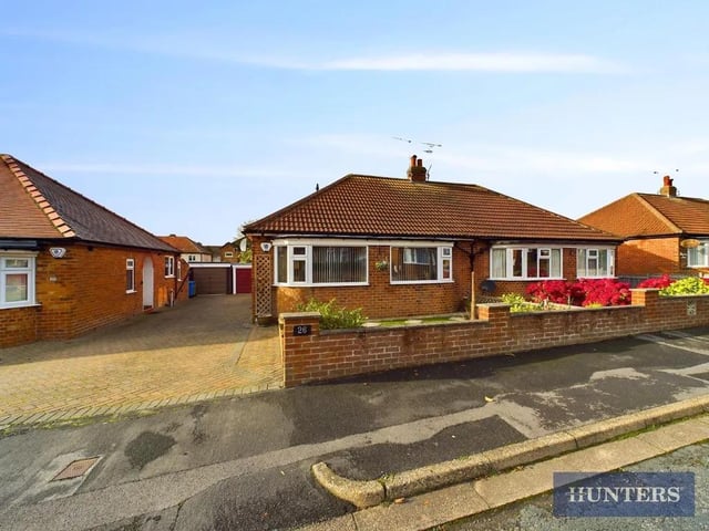 This two bedroom and one bathroom semi-detached bungalow is for sale with Hunters with a guide price of £190,000.