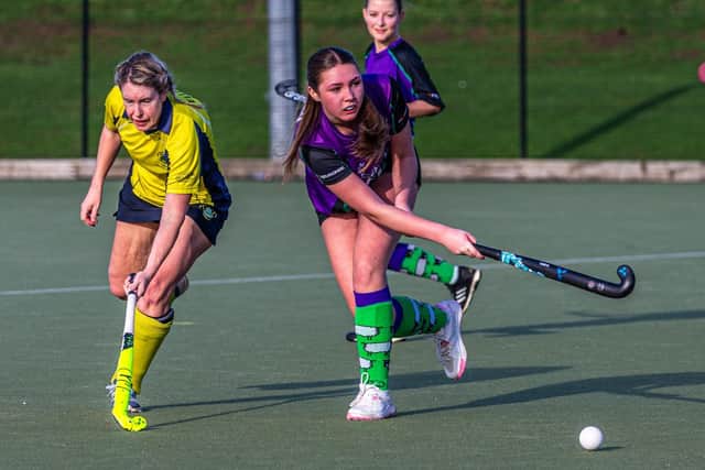 Danby's Grace Brown beats a Norton player to the ball. Photo by Brian Murfield