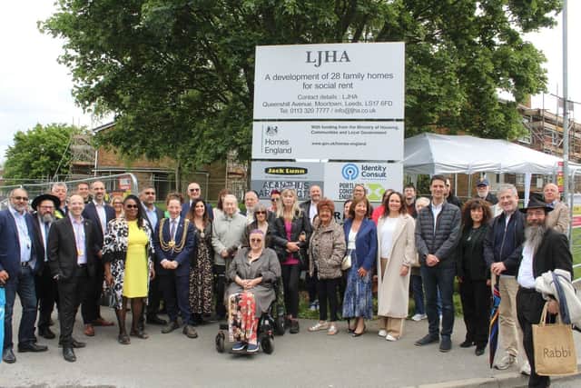 The Lord and Lady Mayoress of Leeds join project partners and guests for the ground cutting ceremony on the site of LJHA’s new affordable homes scheme