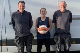 Young Scarborough basketball star Grace Roberts with sponsors Neat Flooring.