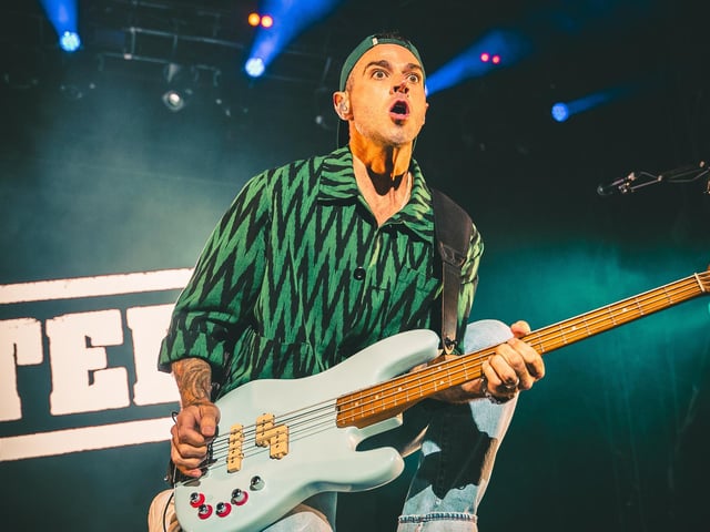 Busted's Matt Willis entertains the crowd.
