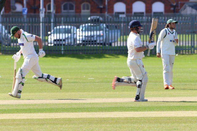 Bridlington CC batsmen look to get among the runs.