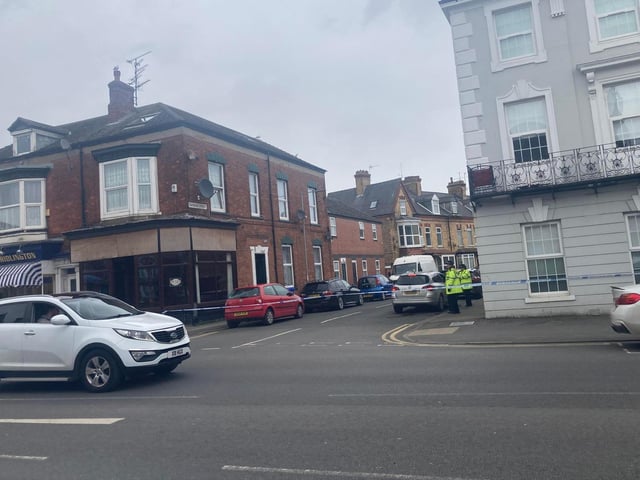 A police cordon is put in place.