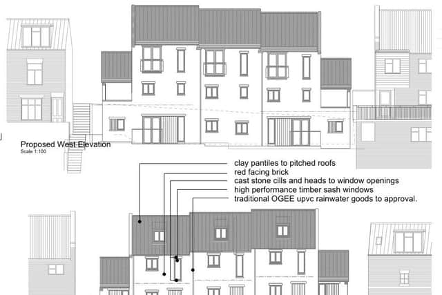 Proposed elevations at Aelfleda Terrace, Whitby.