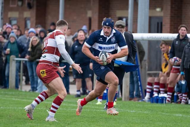 Nat Parker in action for Scarborough RUFC during the home win against North Ribblesdale. Photo by Andy Standing