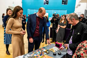David Owen from Flash Company Arts talks to the Prince and Princess of Wales - Picture Credit: Charlotte Graham - Daily Telegraph