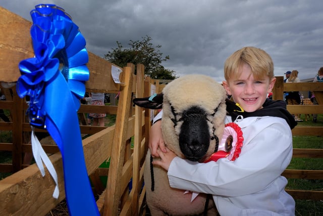 Joey Jones with his prize winning sheep