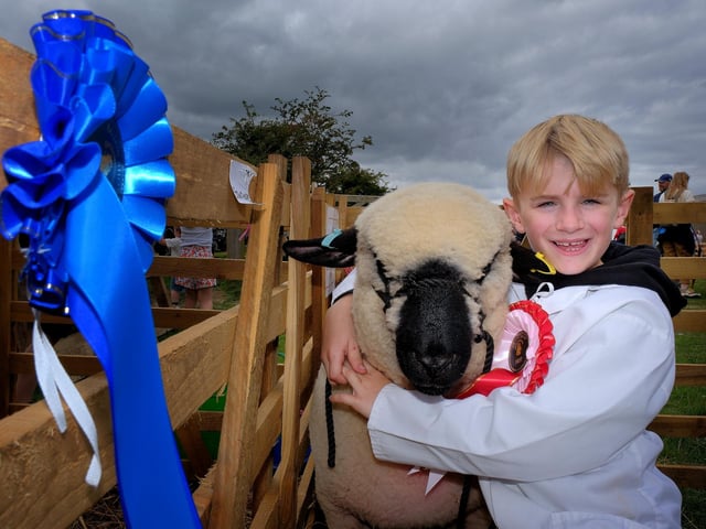 Joey Jones with his prize winning sheep