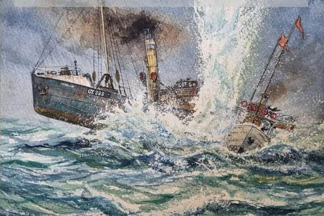 The book's front cover is an exclusive painting of what the disaster would have looked like, by artist Colin M Baxter.