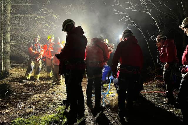 The rescue was a result of cooperation between North Yorkshire Fire and Rescue Service and Scarborough and Ryedale Mountain Rescue Team