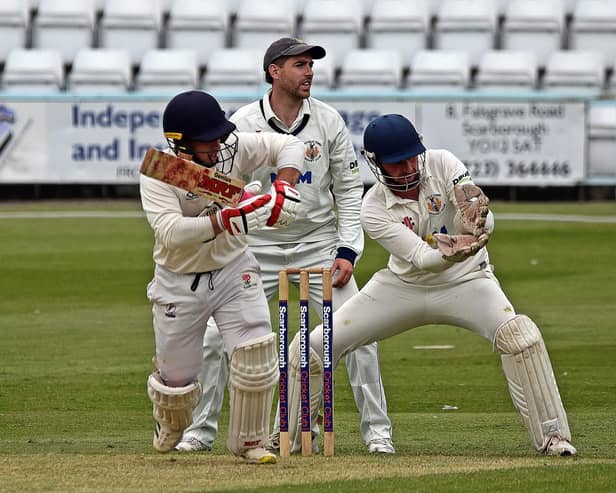 Tristan Van Schalkwyk works through square leg during his superb innings of 54 not out in the home win for Scarborough. PHOTOS BY SIMON DOBSON