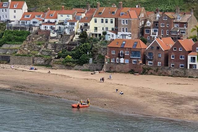 Whitby RNLI inshore crew on a call-out.