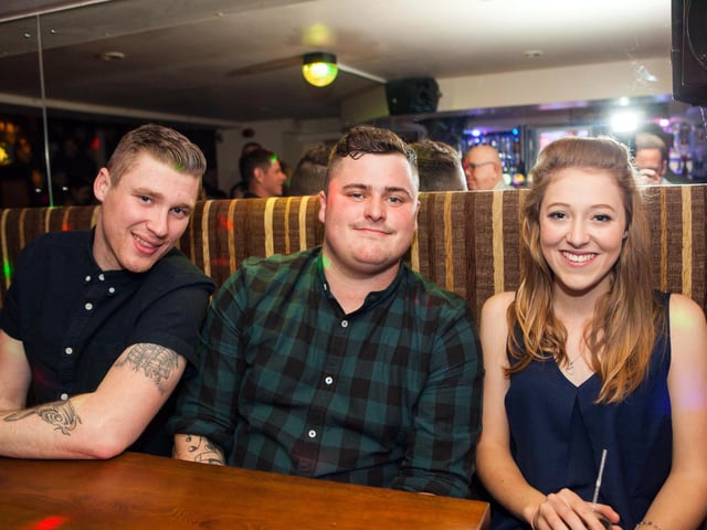 Jordon, Dan and Rachel kick off their weekend in style in Snowy's.