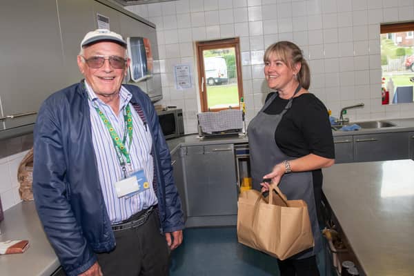 Doug Riby and cafe owner Kelly McGough