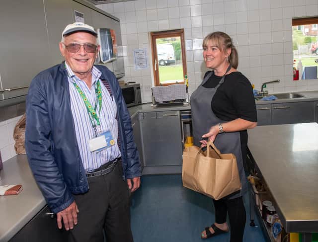 Doug Riby and cafe owner Kelly McGough
