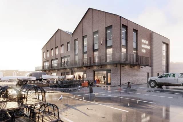 Artist's image of Whitby Maritime Hub which is currently under construction.