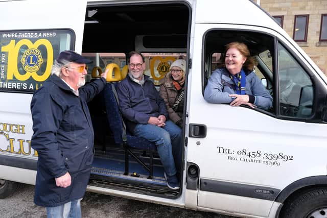 The Lions minibus outside the Rugby Club