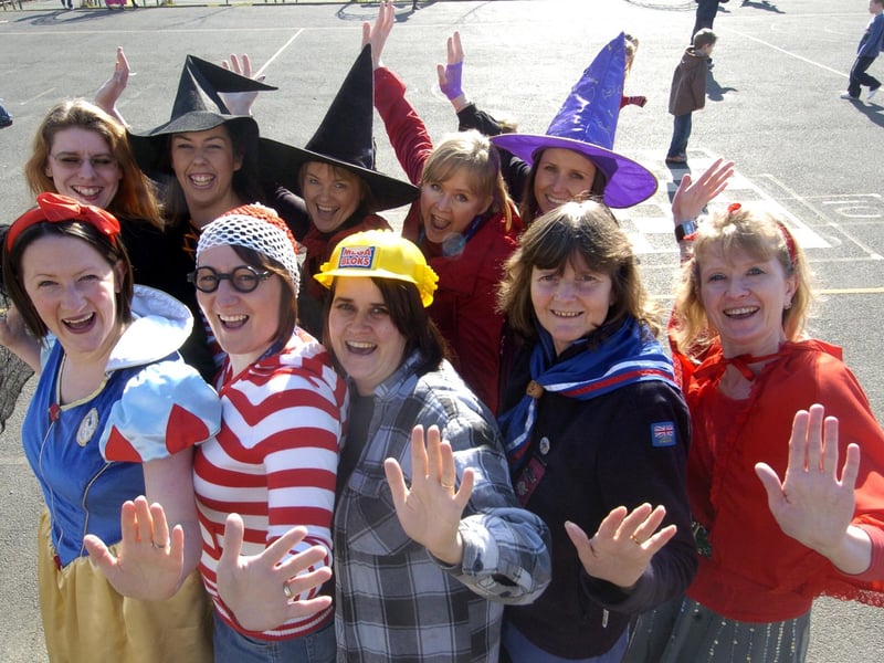 Teachers from Stakesby Primary School dress as their favourite book characters for World Book Day.