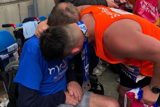 Myself and John after the Rob Burrow Leeds marathon 2023