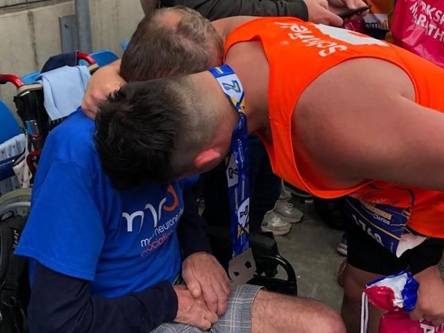 Myself and John after the Rob Burrow Leeds marathon 2023