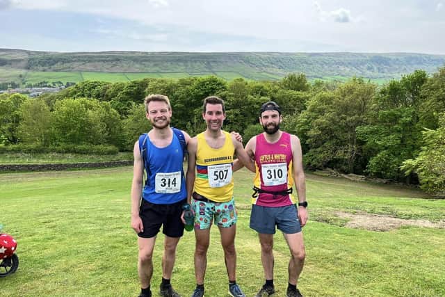 Daniel Bateson, centre, with the runners-up at the series opener.