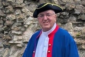 Author David Newton dressed as Captain John Paul Jones to tell the story of the Battle Of Flamborough Head.
